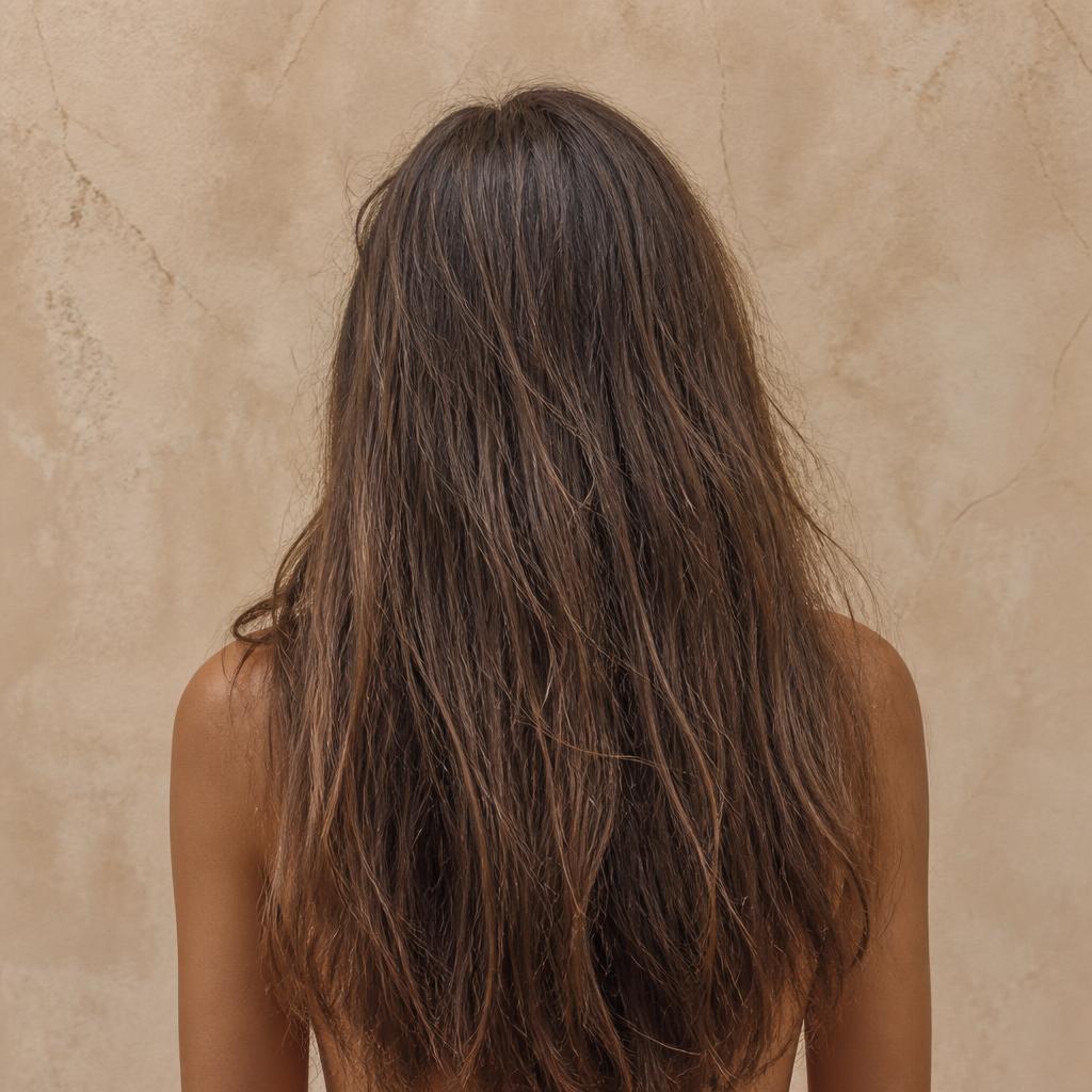 Avant — cheveux lissés brillants après kératine
