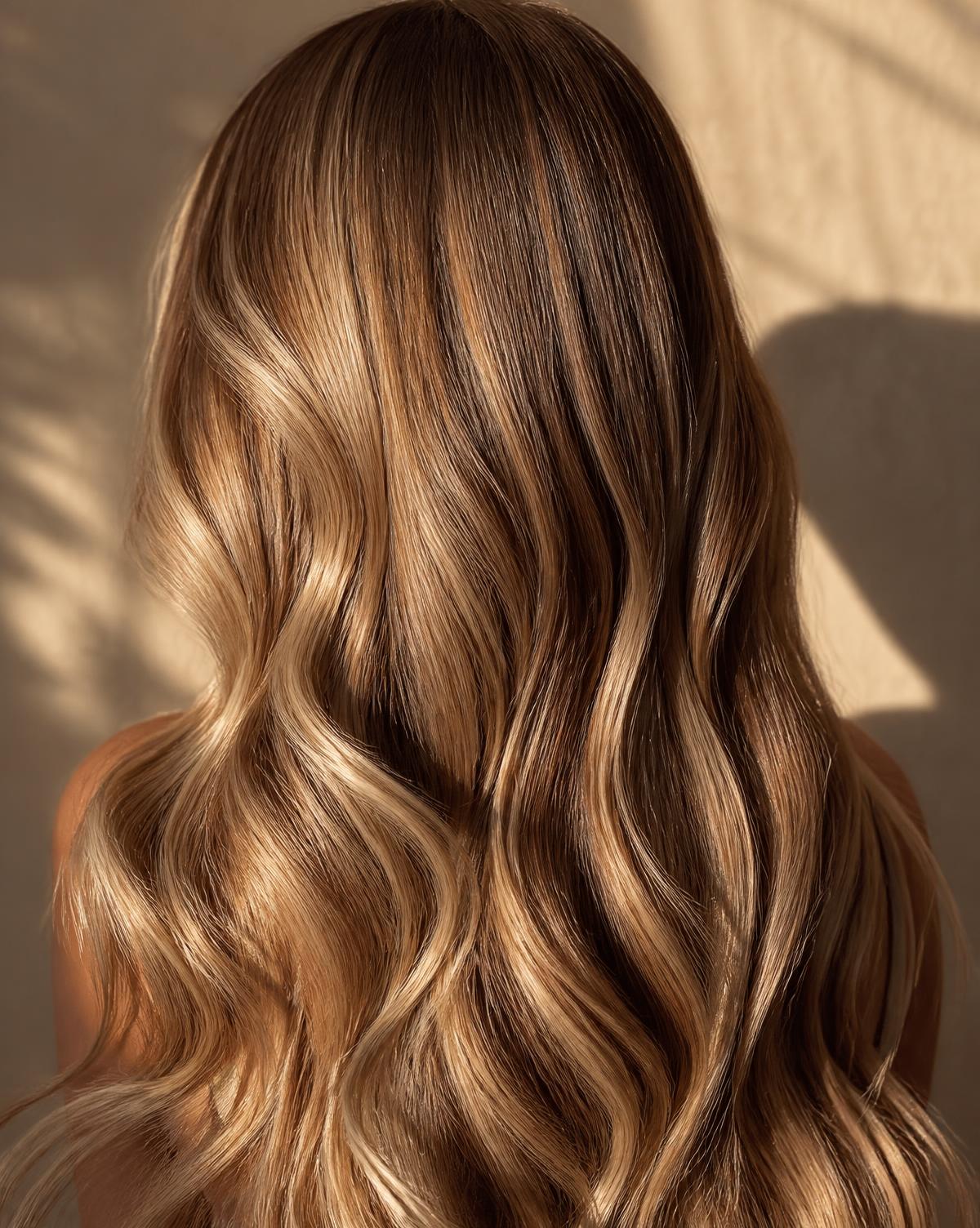 Chevelure travaillée en balayage lumineux, coiffure haut de gamme